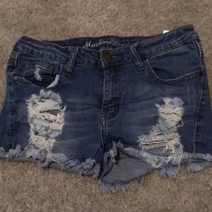 Distressed Denim Shorts
